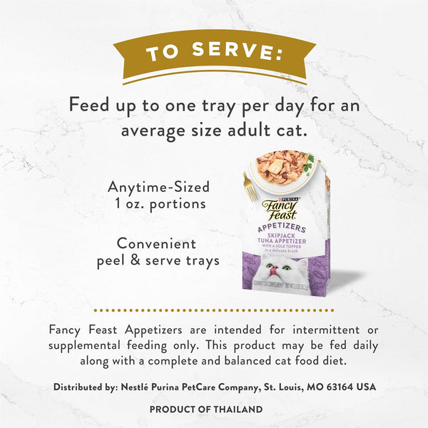 Purina Fancy Feast Appetizers, Skipjack Tuna & Sole, 1.1 Oz Trays, 10-Pack7