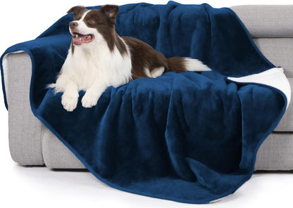 Gogobunny Waterproof Bed Blanket, Reversible Sherpa Fleece Throw Blanket for Dog Puppy Cat, Furniture Cover Protects Bed Couch Sofa from Liquid Pee and Pet Fur (Dark Purple, 50X60 Inches)24