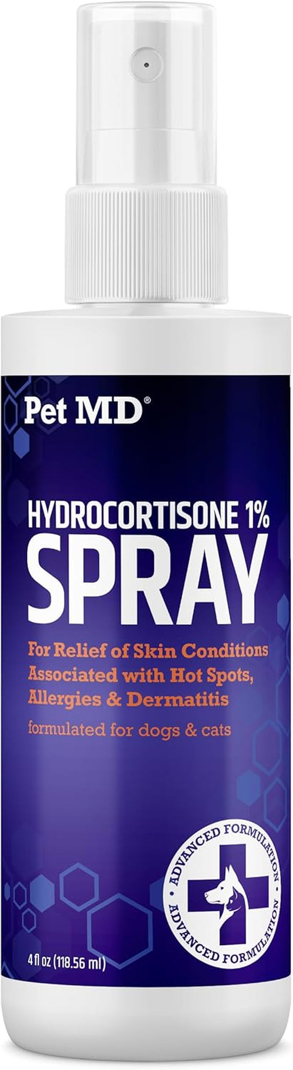 Pet MD Hydrocortisone Spray for Dogs, Cats, Horses - 4 Oz | Itch Relief Spray & Hot Spot Remedy for Dogs Irritated Dry Itchy Skin, Allergies, & Other Topical Discomforts1