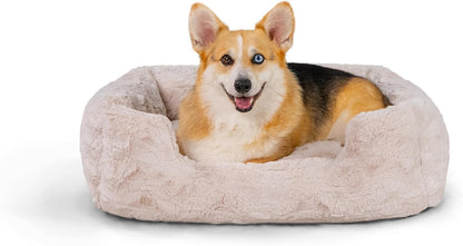 Best Friends by Sheri Lux Lounge Bed Calming Faux Fur Dog Bed, Oyster, Cream, Medium, 30" X 20"1