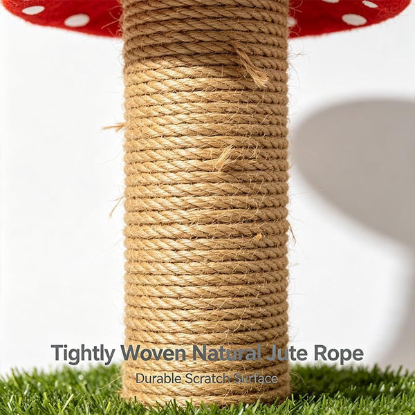 Cat Scratching Post for Indoor Cats, Mushroom Scratching Post 17.5" H, Cute Cat Scratcher for Kittens and Adult Cats, Durable Cat Scratch Post Furniture for Play and Claw Care6