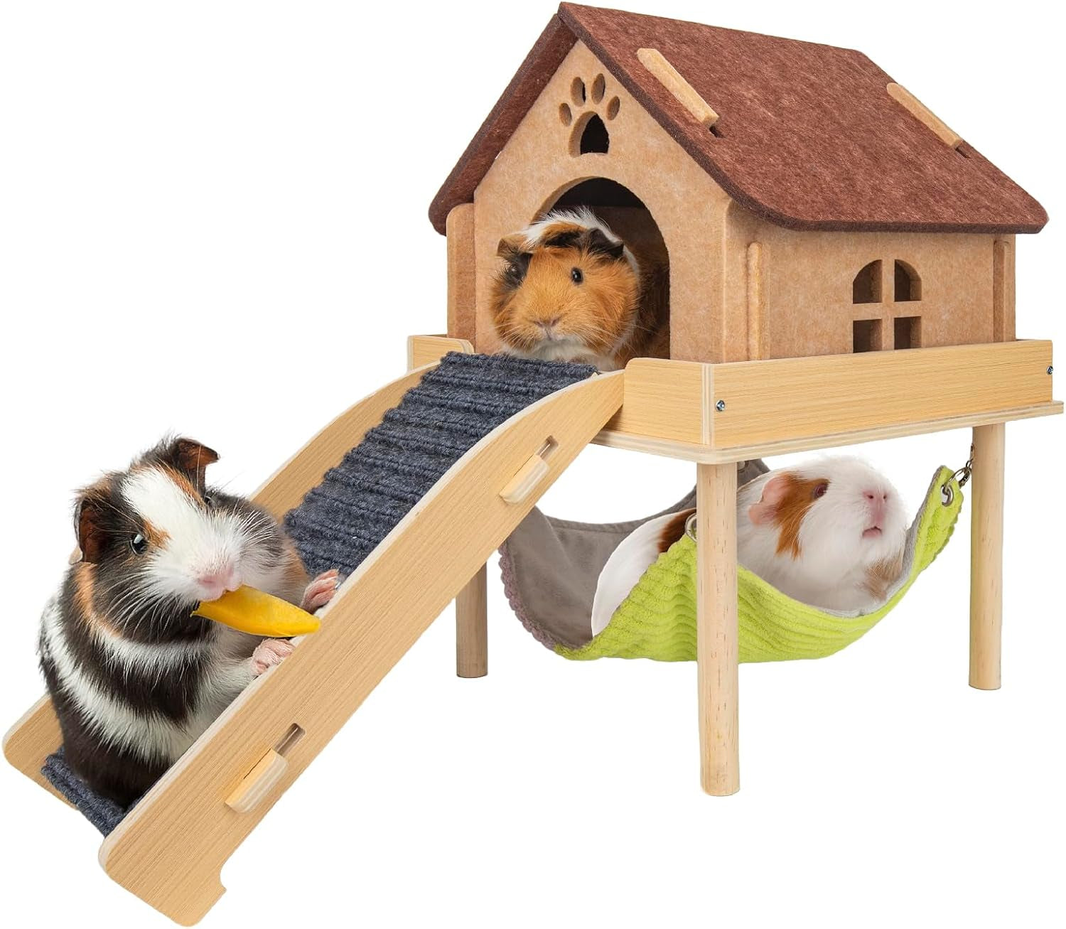 besnew-3-in-1-enlarged-guinea-pig-hammock-wooden-guinea-pig-hideout-with-house-platform-stairs-small-animal-toys-for-hiding-sleeping-activities
