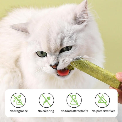 Meowly 110G Cat Grass ﻿Sticks for Cats, Natural Chicken Flavored Cat Grass ﻿Sticks for Teeth Cleaning and Hairball Remedy6