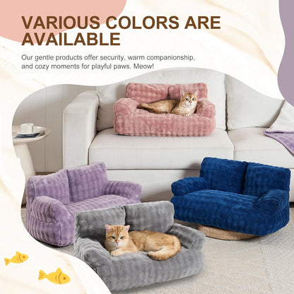 Cat Couch Bed, Cute Pet Sofa for Indoor Cats, 26"X15", Grey | Soft Pet Couch for Kittens Puppies, Small Dog Sofa Bed, Removable Washable Cover7