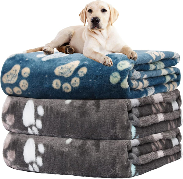 Rezutan Dog Blankets for 3 Pack Large Medium Pet Cat, Soft Fuzzy Washable Blanket, Comfort Flannel Suitable for Dogs Kennels & Beds, Sofas, Furniture, Gifts Puppy Essentials, 41 X 31 Inch, Black31