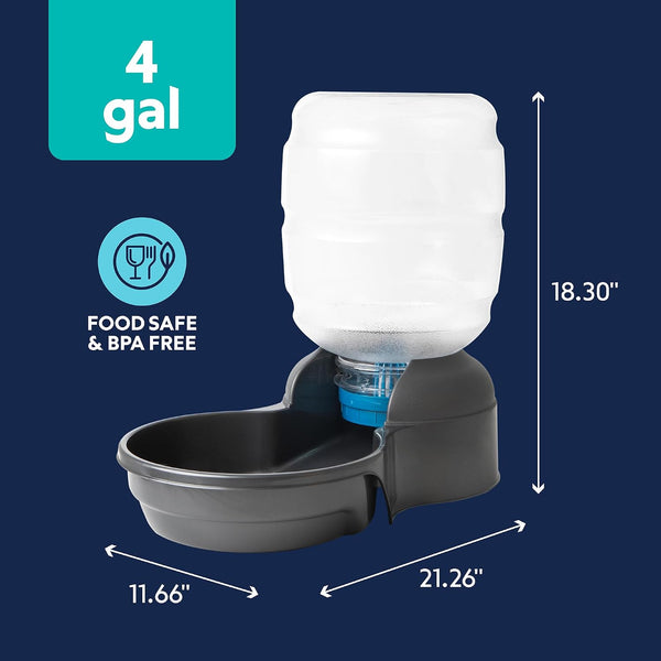 Petmate Replendish Automatic Dog Water Dispenser Gravity Pet Waterer with Microban Protection Base, 100% BPA Free - 4 Gallon, Wide Mouth Bowl, with 2 Extra Filters6
