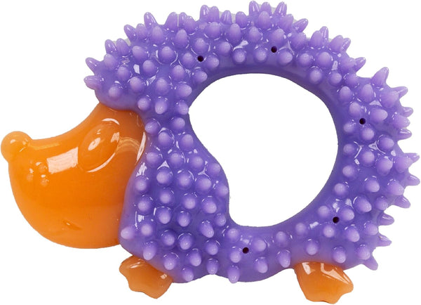 Cutie Chewies Hedgehog Dental Dog Chew Toy — Multi-Textured, Massages Gums, Floats & Bounces for Teething Puppies & Small Dogs, 5" X 3.5" X 1"1