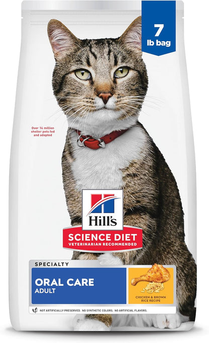 Hill'S Science Diet Adult Oral Care Dry Cat Food | #1 Veterinarian Recommended, Chicken Recipe, 7 Lb. Bag1