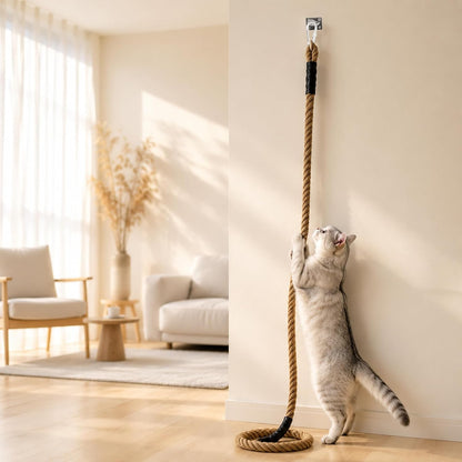 1.38" X 6.56Ft Cat Climbing Rope for Ceiling & Wall Mounted,Cat Climbing Sisal Rope Furniture Pole Scratching Post for Indoor and Outdoor Cats Scratching Playing7