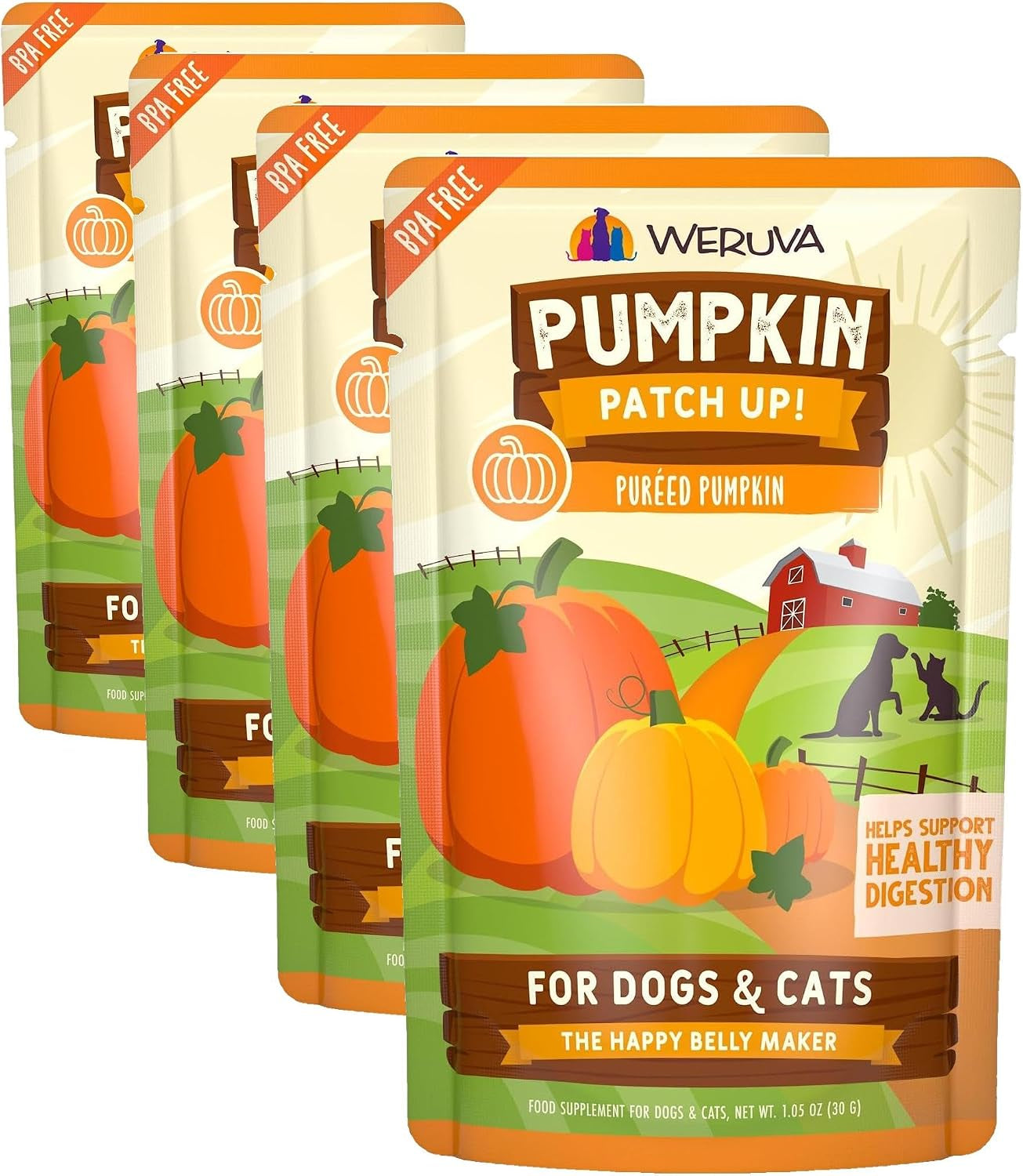 weruva-pumpkin-patch-up-pumpkin-puree-pet-food-supplement-for-dogs-cats-2-80oz-pouch-pack-of-12