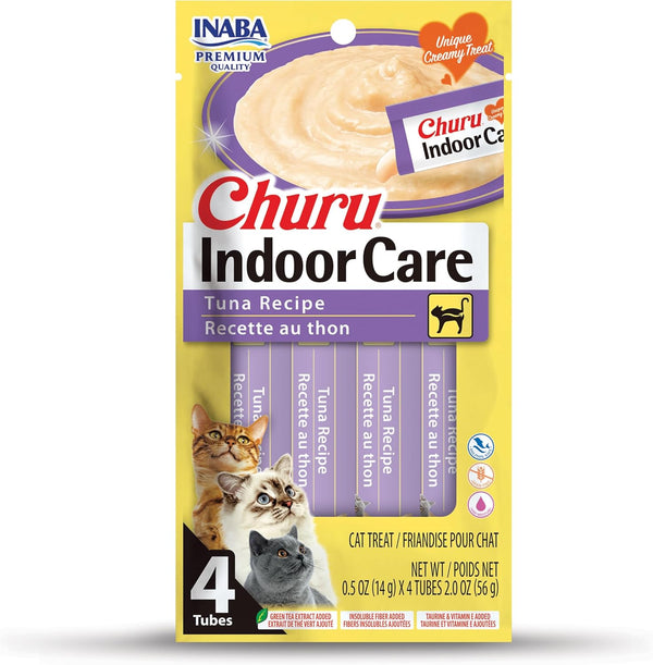 INABA Churu for Cats, Functional, Creamy Lickable Purée Cat Treat for Indoor Care and Hairball Control, 0.5 Ounces Each, 24 Tubes (4 per Pack), 2 Flavor Tuna and Chicken Variety Pack14