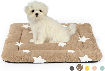 Mora Pets Cat Bed for Indoor Cats Washable Dog Crate Pad Cute Star Dog Bed Mat for Small Dogs Pet Kennel Pad for Cage Soft Flat Puppy Kitten Cushion Sleeping Anti-Slip Grey 22 X 1313