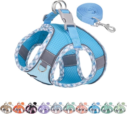 AIITLE Tiny Dog Harness - Lightweight Mesh Step-In Vest for Puppy, Reflective & Escape-Proof Design with High-Stick Magic Tape - Indoor/Outdoor Use for Chihuahua, Maltese, Shih Tzu(Brown-Beige, XXXS)15