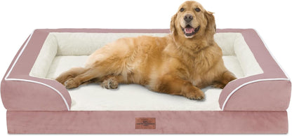 Comfort Expression Orthopedic Dog Bed for Extra Large Dogs with Bolster | Waterproof Dog Couch Bed with Washable Cover & Non-Slip Bottom, Supportive Egg Crate Foam XL Pet Bed, 42X30 Inch183