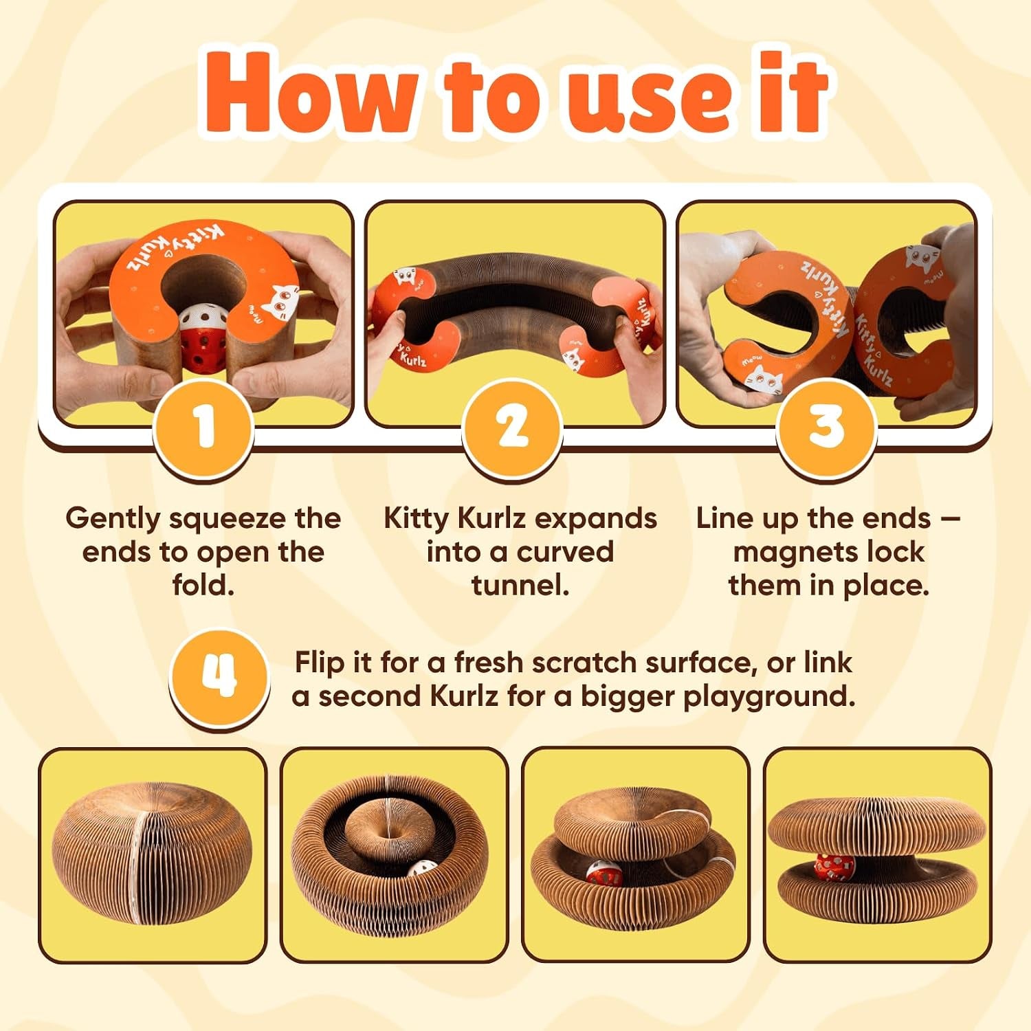 kitty-kurlz-interactive-cat-toy-cardboard-cat-scratcher-collapsible-ball-track-with-bell-for-indoor-cats-reversible-scratch-ring-play-chase-and-lounge