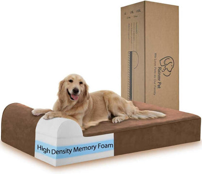 Rainmr Orthopedic Dog Beds for Large Dogs, 7" Memory Foam Dog Beds with Waterproof Liner, Durable Microsuede Cover, Removable and Washable, Nonskid Bottom, 60"X48"X7" XXL Chocolate1