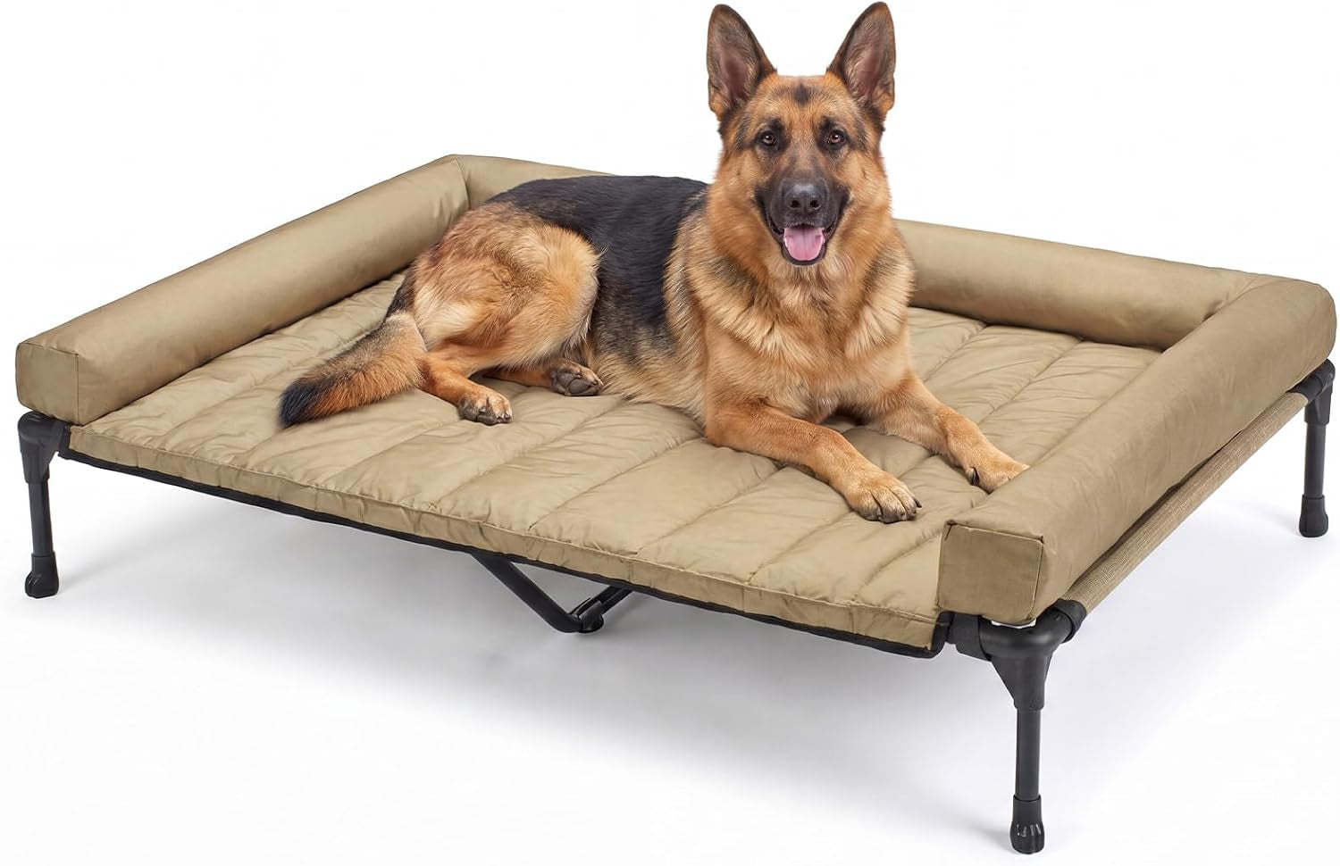 veehoo-outdoor-elevated-dog-bed-with-waterproof-bolster-cushion-cooling-raised-dog-bed-with-removable-washable-mat-topper-breathable-mesh-dog-couch-cot-for-indoor-outdoor-42-large-black