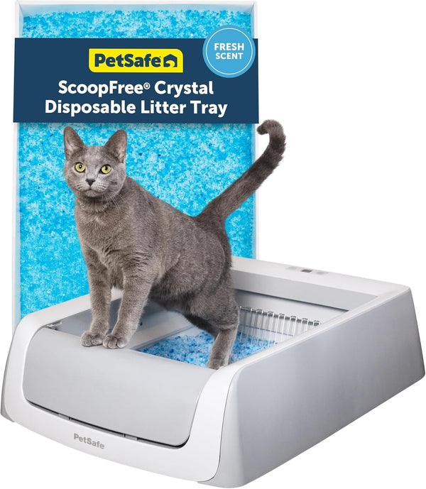 Petsafe Scoopfree Crystal Pro Legacy Self-Cleaning Litter Box, Uncovered | Hands-Free Automatic Cleaning, Advanced Odor Control, Health Counter Display, Includes 1 Disposable Crystal Litter Tray1