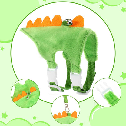 Ferret Harness and Leash Set Small Animals Vest Harness with Safe Bell Dinosaur Shaped Leash Set for Baby Rabbit Guinea Pig Teacup Chihuahua Mouse and Other Small Pet6