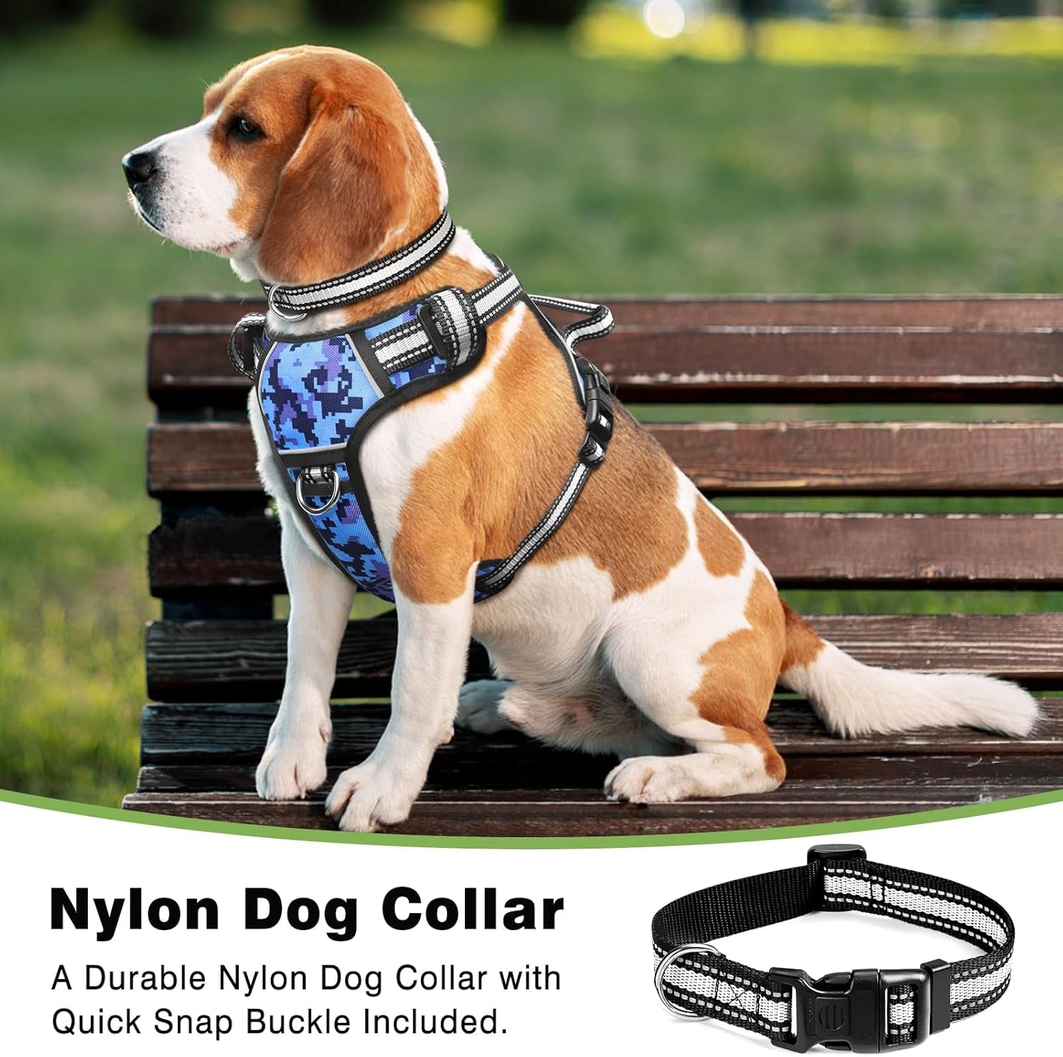 dog-harness-no-pull-pet-harnesses-with-dog-collar-adjustable-reflective-oxford-outdoor-vest-front-back-leash-clips-for-small-medium-large-extra-large-dogs-easy-control-handle-for-walking