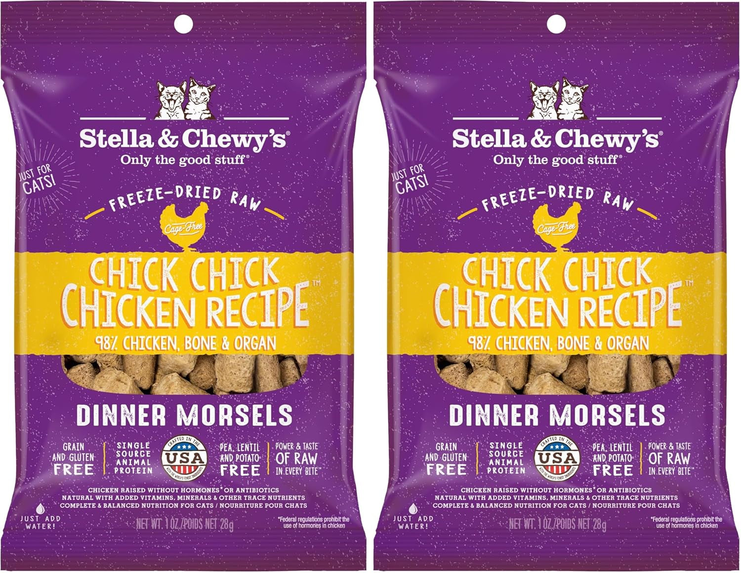 stella-chewys-freeze-dried-raw-cat-dinner-morsels-premium-chicken-recipe-with-98-cage-free-meat-organs-natural-grain-free-cat-kitten-food-made-in-usa-3-5-oz