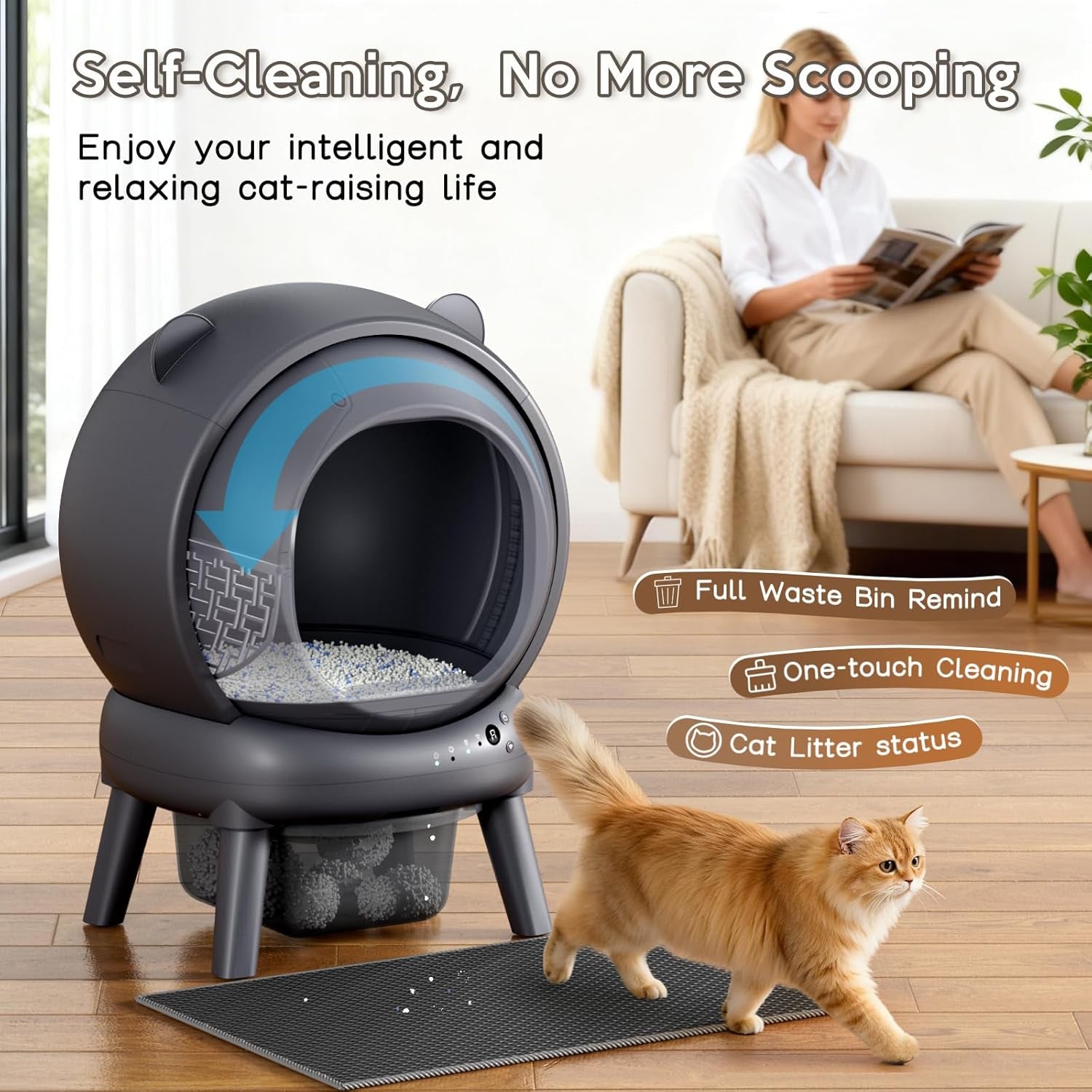 automatic-litter-box-self-cleaning-litter-box-with-app-control-large-capacity-for-multiple-cats-noise-odor-control-dual-safety-sensors-easy-maintenance-with-2-roll-garbage-bags-gray