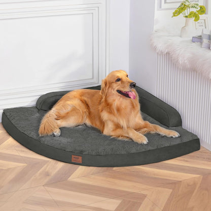 MEKIY Orthopedic Waterproof Dog Bed with Sides for Extra Large Sizes Dogs | Egg Crate Foam, Waterproof Liner, Anti-Slip Bottom, Space-Saving, Perfect for Corners and Sofa Edges, 40 X 40 Inch27