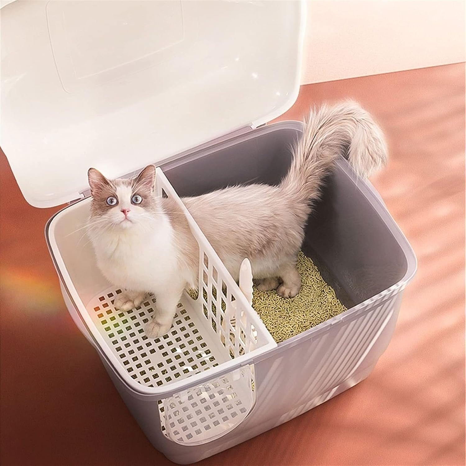 dog-potty-training-toilet-cat-litter-tray-with-corridor-semi-enclosed-box-large-creative-household-outdoor-pet-toilet-supplies-gray