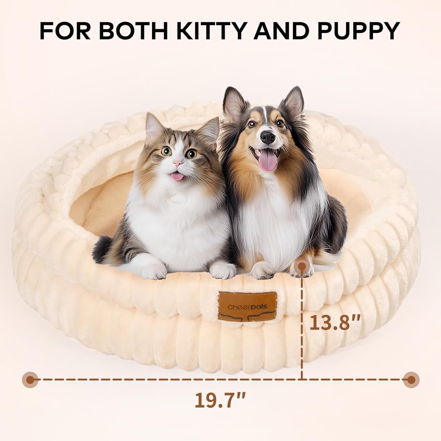 cheerpals-cat-cave-bed-for-indoor-cats-washable-covered-cat-bed-hooded-kitty-bed-soft-fluffy-pet-bed-for-puppy-and-small-dogwhite