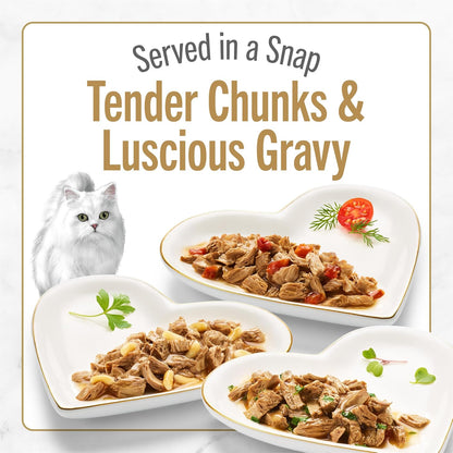 Purina Fancy Feast Gourmet Wet Cat Food Variety Pack, Petites Gravy Collection, Break-Apart Tubs, 48 Servings - (Pack of 24) 2.8 Oz. Tubs2