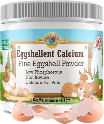 Calcium for Dogs and Cats - Fine Eggshell Powder - Strong Hip & Joint Supplement for Dogs and Cats- Dietary Supplement - No Additives - Pet'S Friend Eggshellent Calcium 16Oz1