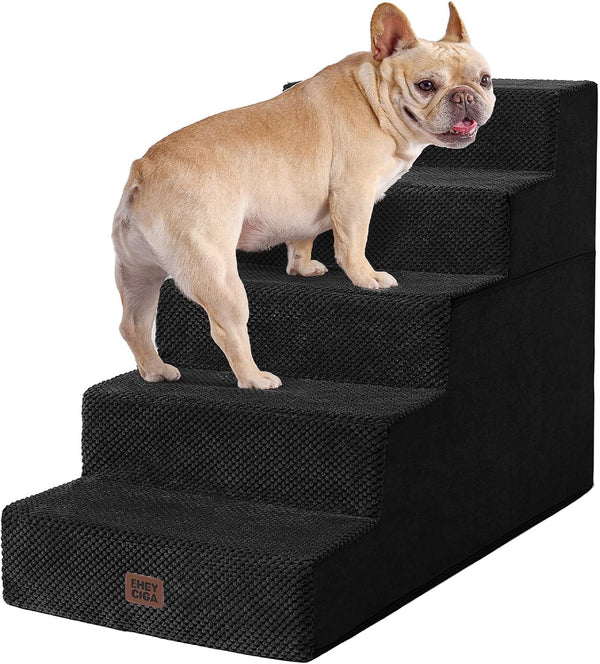 EHEYCIGA Dog Stairs for Bed 18" H, Dog 4-Steps for High Bed, Olive Green | Pet Steps for Small Dogs and Cats, Non-Slip Balanced Pet Ramp Indoor46