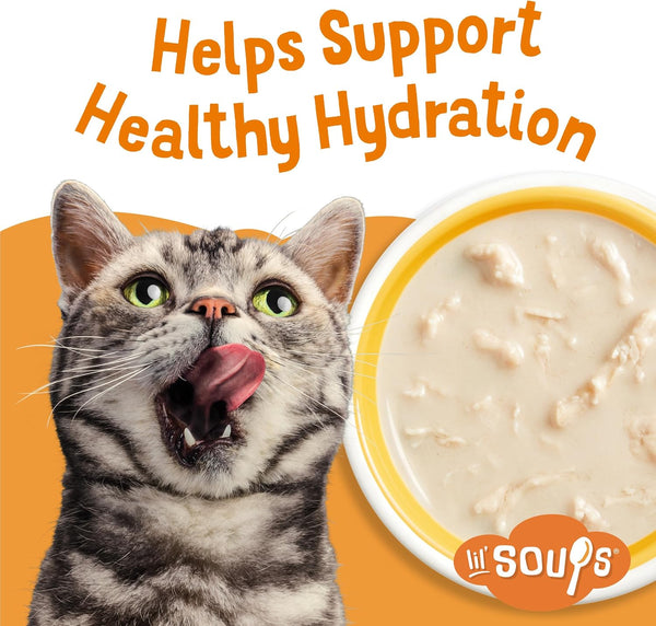 Purina Friskies Natural, Grain Free Wet Cat Food Lickable Cat Treats, Lil' Soups Flaked Chicken - (Pack of 8) 1.2 Oz. Tubs4