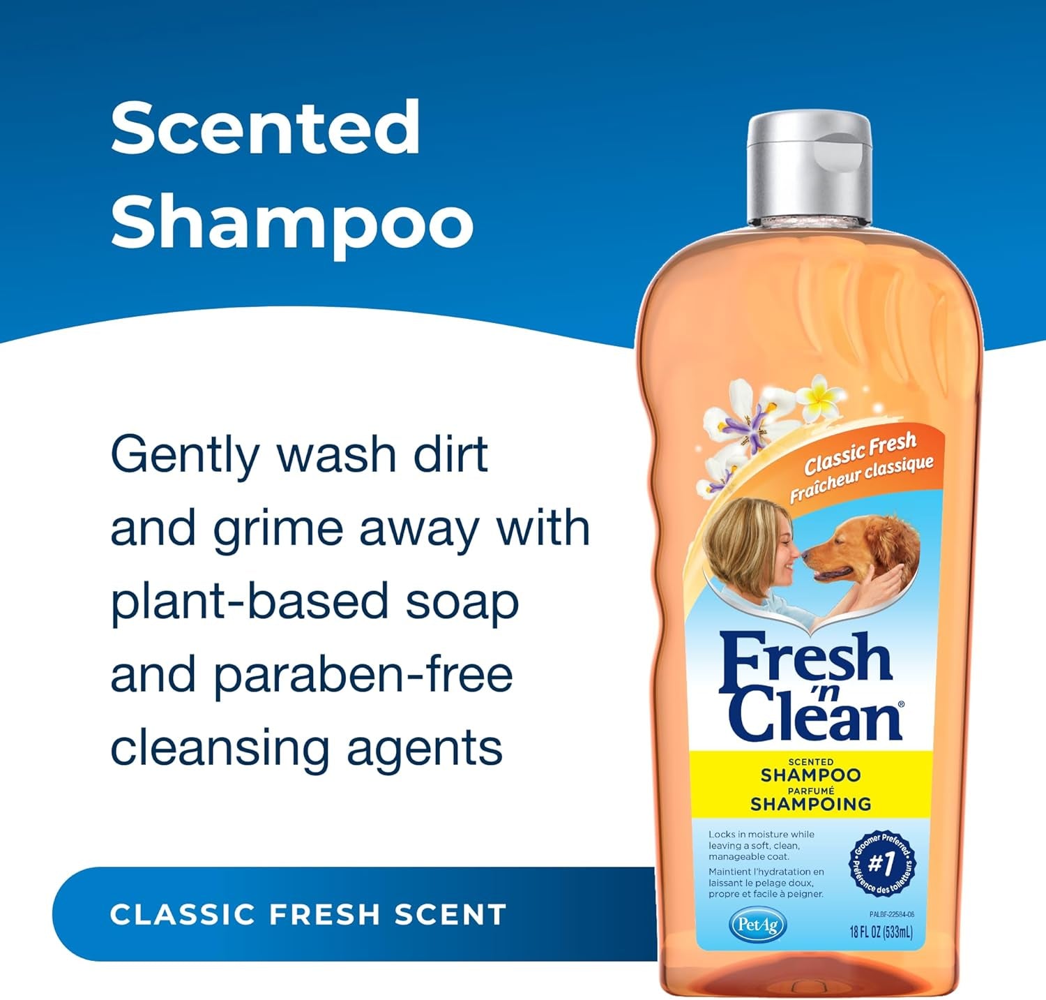 pet-ag-fresh-n-clean-scented-shampoo-classic-fresh-scent-18-oz-moisturizes-with-vitamin-e-aloe-vera-strengthens-repairs-coats-soap-free