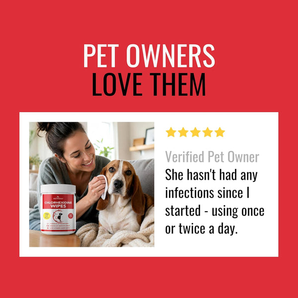 NOVEHA Pet Wipes - Formulated Pet Wipes - for Facial and Finger Folds, Underarms - 3" X 2" Size (150 Counts)9