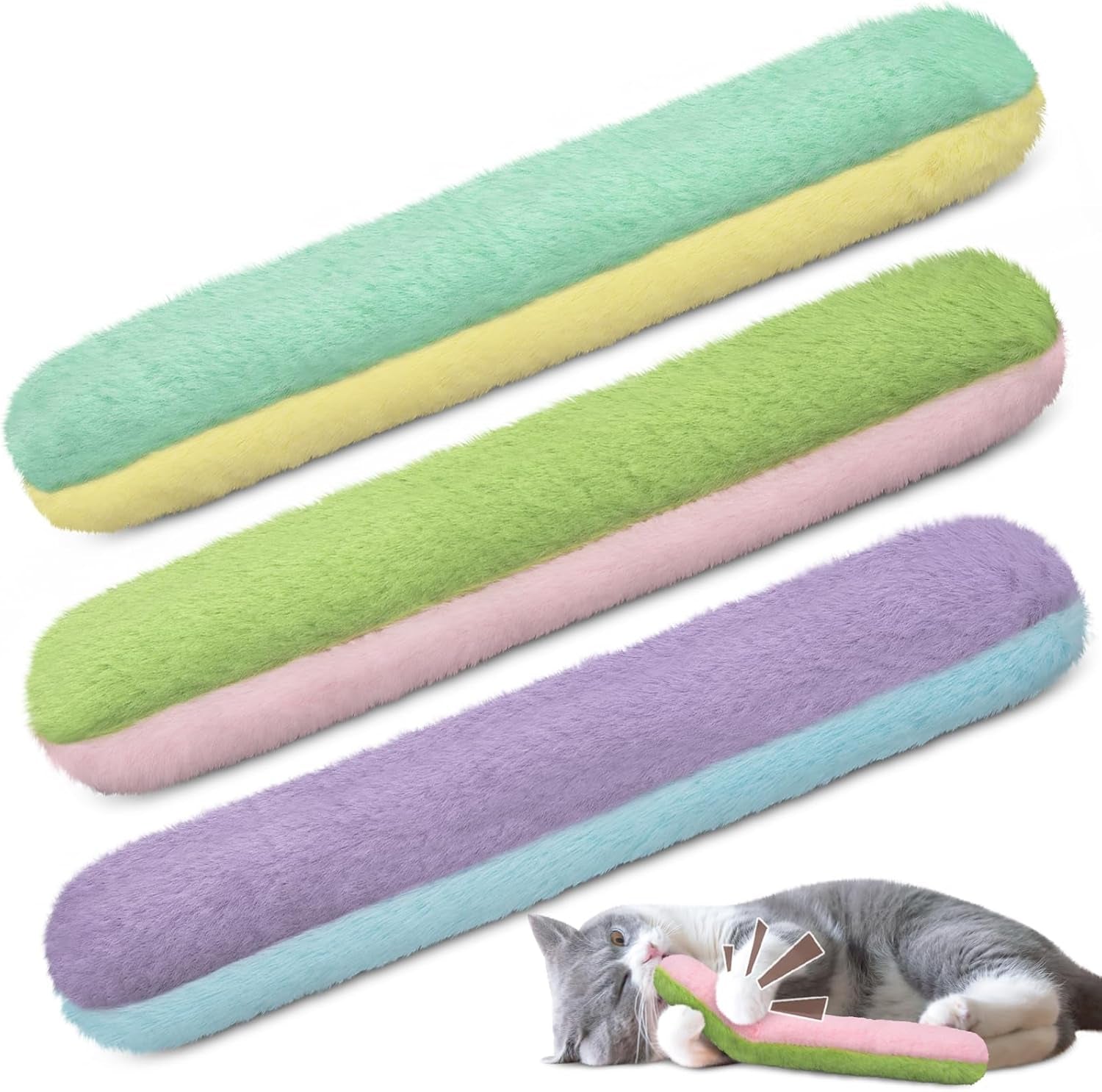 retro-shaw-refillable-catnip-cat-kicker-toys-pillows-10-1-inches-crinkle-sound-safe-and-durable-for-indoor-cats-soft-plush-boredom-relief-interactive-fun