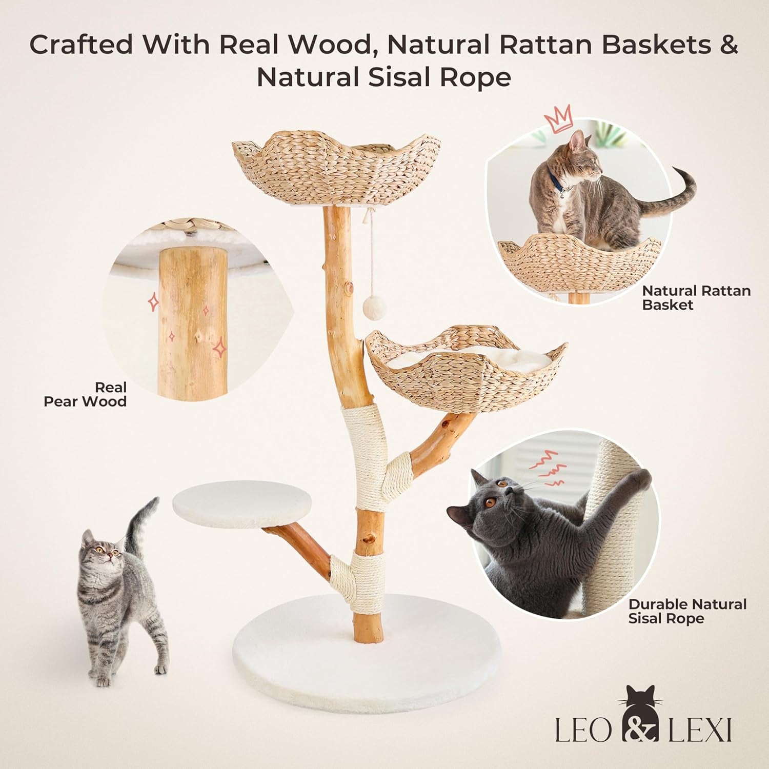 leo-lexi-aesthetic-real-wood-modern-cat-tree-46-inches-tall-sturdy-solid-natural-wood-tower-for-large-cats-scratching-post-with-wicker-basket-bed-luxury-boho-furniture-for-indoor-cats