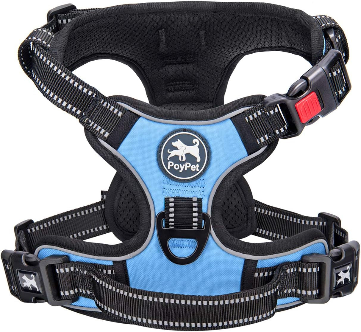 poypet-no-pull-dog-harness-no-choke-front-lead-dog-reflective-harness-adjustable-soft-padded-pet-vest-with-easy-control-handle-for-small-to-large-dogspink-medium