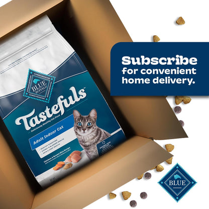 Blue Buffalo Tastefuls Chicken & Brown Rice Recipe Dry Indoor Cat Food for Adult Cats, Real Chicken First, Deliciously Healthy Natural Cat Food, Supports Digestive Care and Coat Health, 3 Lbs.11