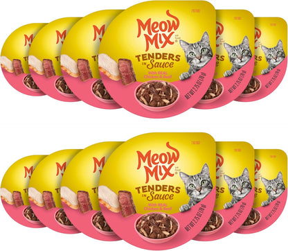 Meow Mix Poultry & Beef Favorites, Wet Food Variety Pack, 24 Cups17