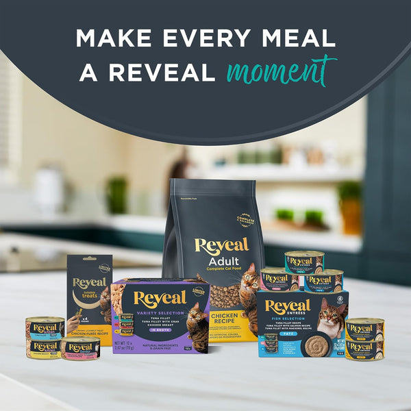 Reveal Fish Variety in Broth Wet Cat Food, 3-Flavor 12-Pack 2.47 Oz Cans6
