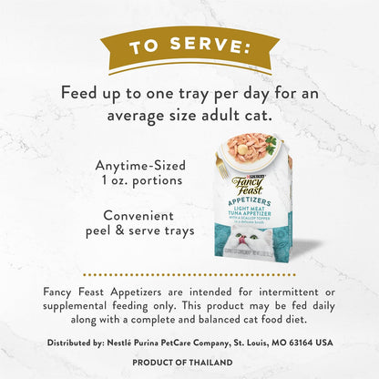 Purina Fancy Feast Appetizers, Tuna with Scallop Topper, 1.1 Oz, 10-Pack7