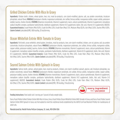 Purina Fancy Feast Gourmet Wet Cat Food Variety Pack, Petites Gravy Collection, Break-Apart Tubs, 48 Servings - (Pack of 24) 2.8 Oz. Tubs5