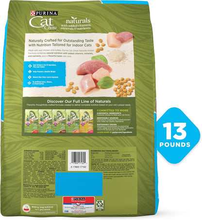 Purina Cat Chow Hairball, Healthy Weight, Indoor, Natural Dry Cat Food, Naturals Indoor - 13 Lb. Bag9