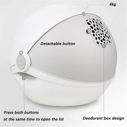 Dog Potty Training Toilet ﻿ Pet Cat Litter Box Tray Fully Enclosed Extra Large Toilet Nesting Training System Easy Cleaning Filter Pan Waterproof Space Capsule(A)2