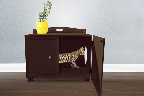 Furhaven Classic Hidden Litter Box Storage Container Cabinet - Espresso, One Size4
