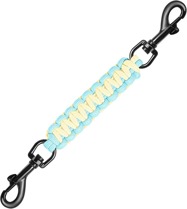 Dog Collar Safety Clip with Dual Clasps,Handmade Backup Safety Strap for Dog Harness, Collars and No Pull Harness Connectors (Pink & Light Purple)10