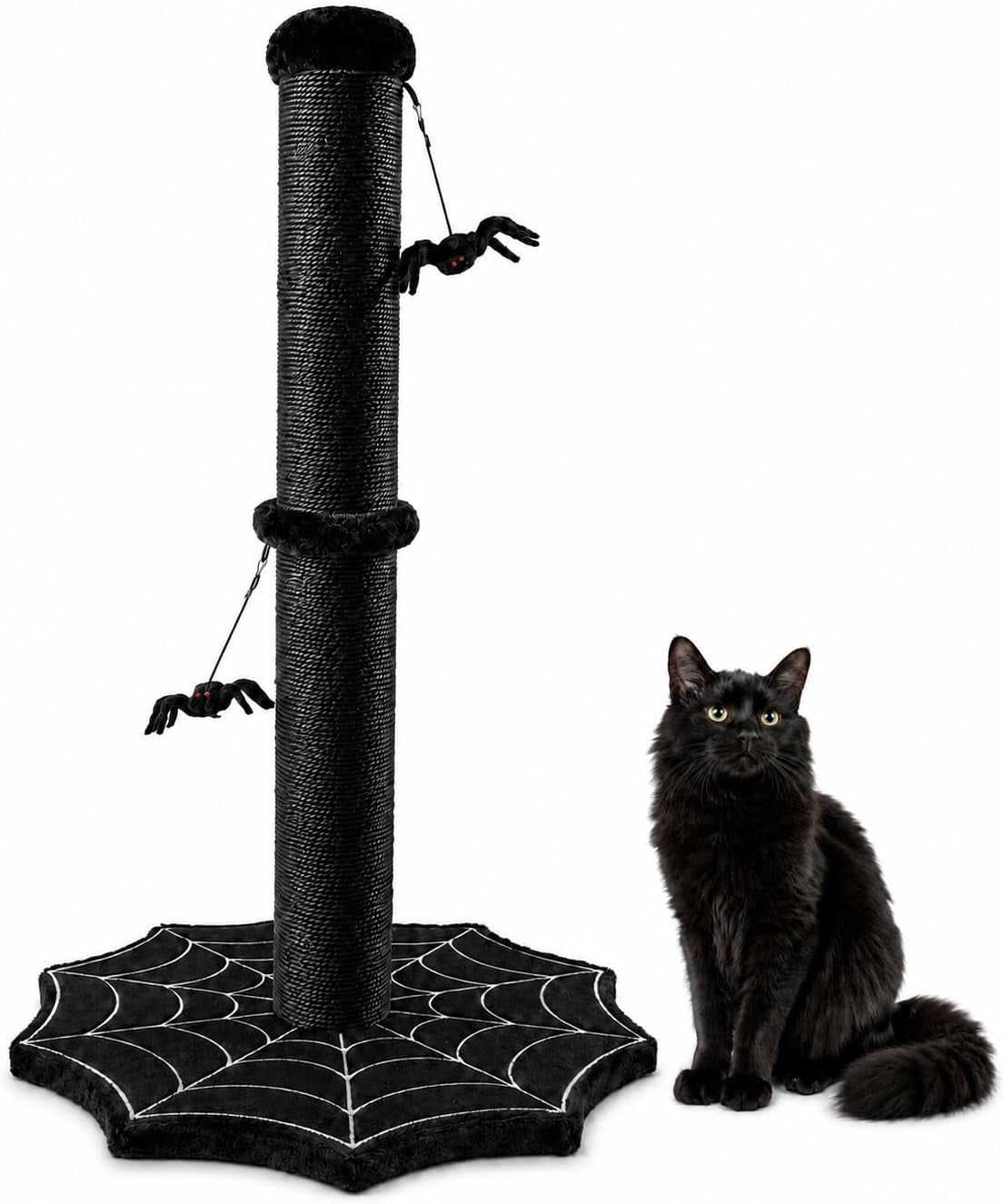 gothic-cat-scratching-post-with-spider-toys-for-indoor-cats-halloween-sisal-scratcher-goth-tree-tower-cobweb-base-spooky-furniture-interactive-dangling-toy-activity-kitty-play-center