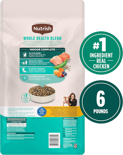 Nutrish Indoor Complete Dry Cat Food, 6 Lb. Bag (Rachael Ray) | Chicken, Lentils & Salmon Recipe, Crafted for Adult Indoor Cats, Veterinarian Reviewed Formula3
