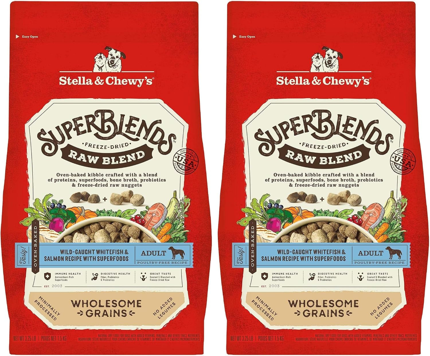 stella-chewys-superblends-raw-blend-wholesome-grains-grass-fed-beef-beef-liver-lamb-recipe-with-superfoods-3-25-lb-bag